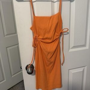 Zara Orange Mini Dress with Side Ties